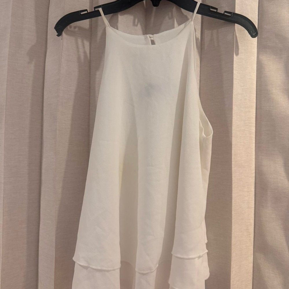 fab'rik Asymmetrical Ruffled Cream Camisole